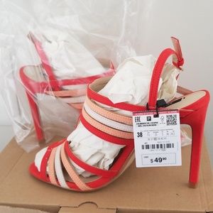 NEW!!! Zara Basic Coral Heeled Sandal